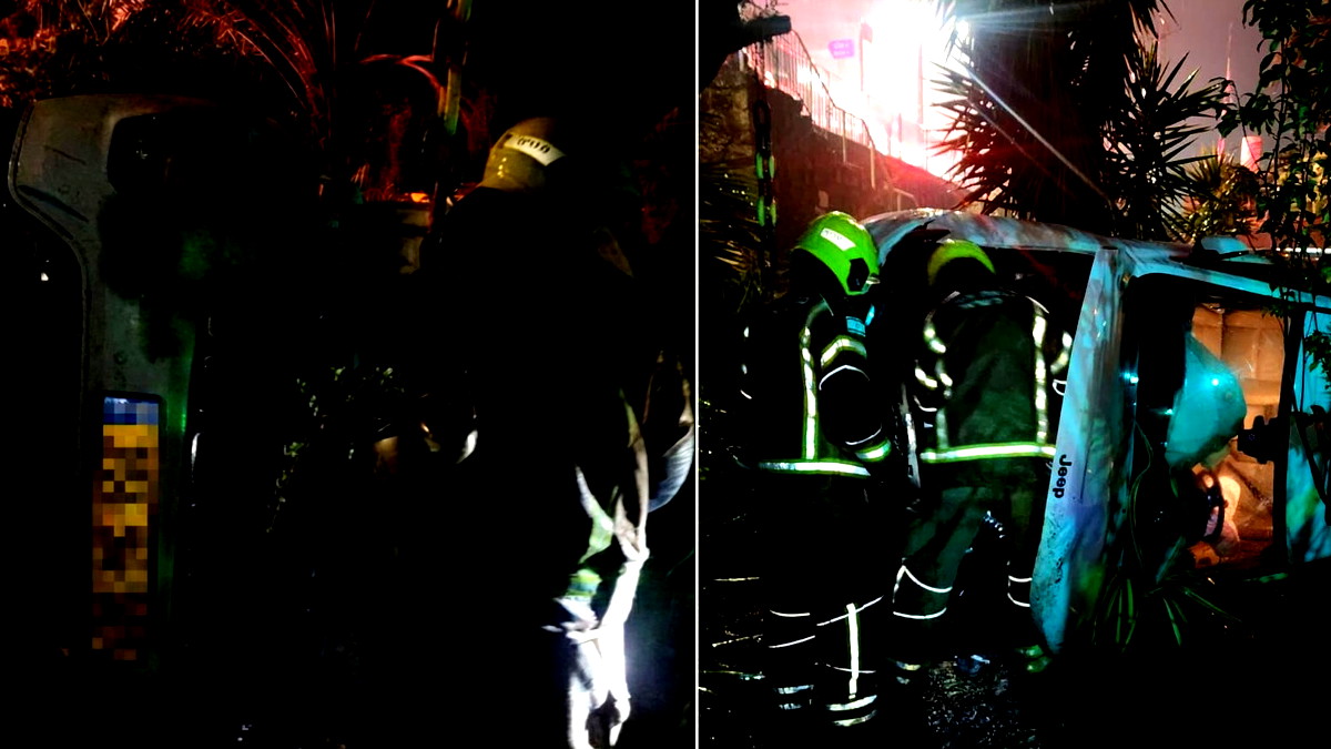 طبريا: مركبة تهوي من الشارع وتستقر في "حديقة منزل".. وتخليص السائق