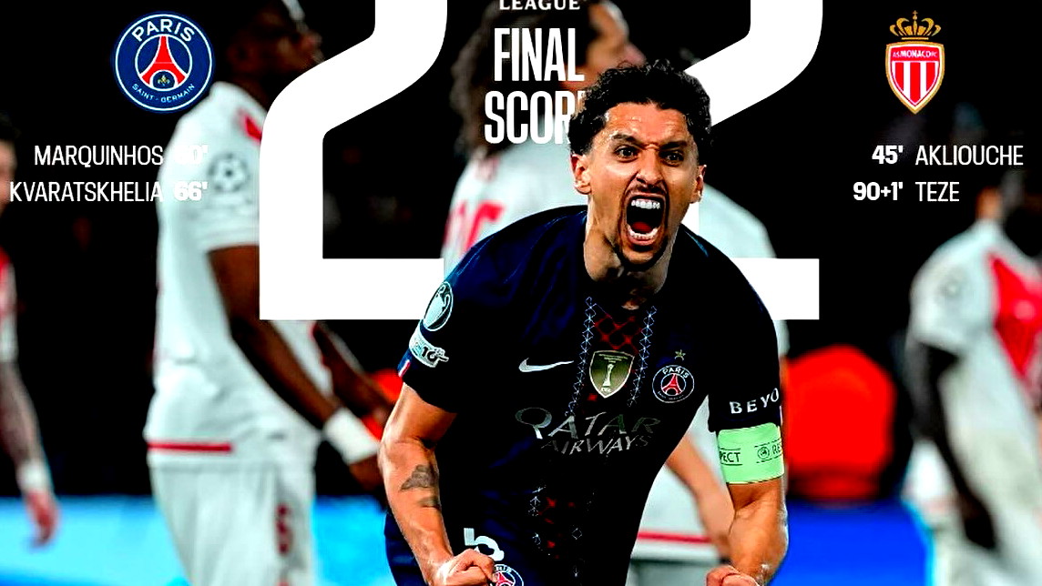 باريس سان جيرمان يزيح موناكو ويواصل الدفاع عن لقب دوري الأبطال