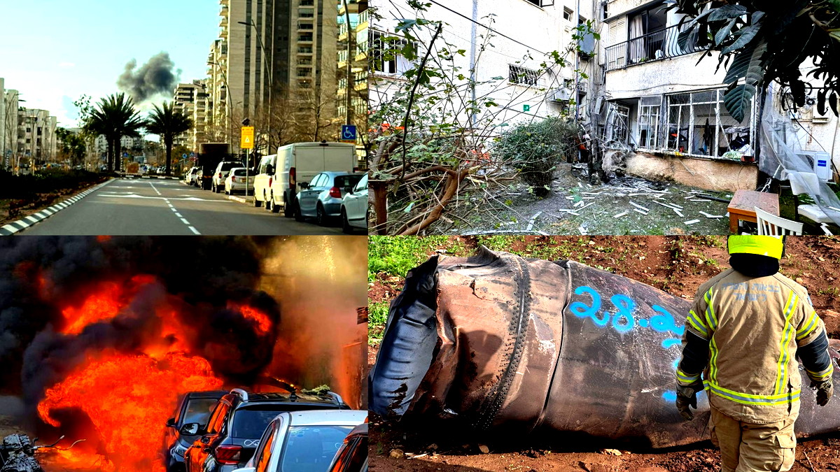 سقوط صواريخ وشظايا في عدة مناطق بإسرائيل: حريق في الشمال وأضرار مادية وإصابة طفيفة في المركز