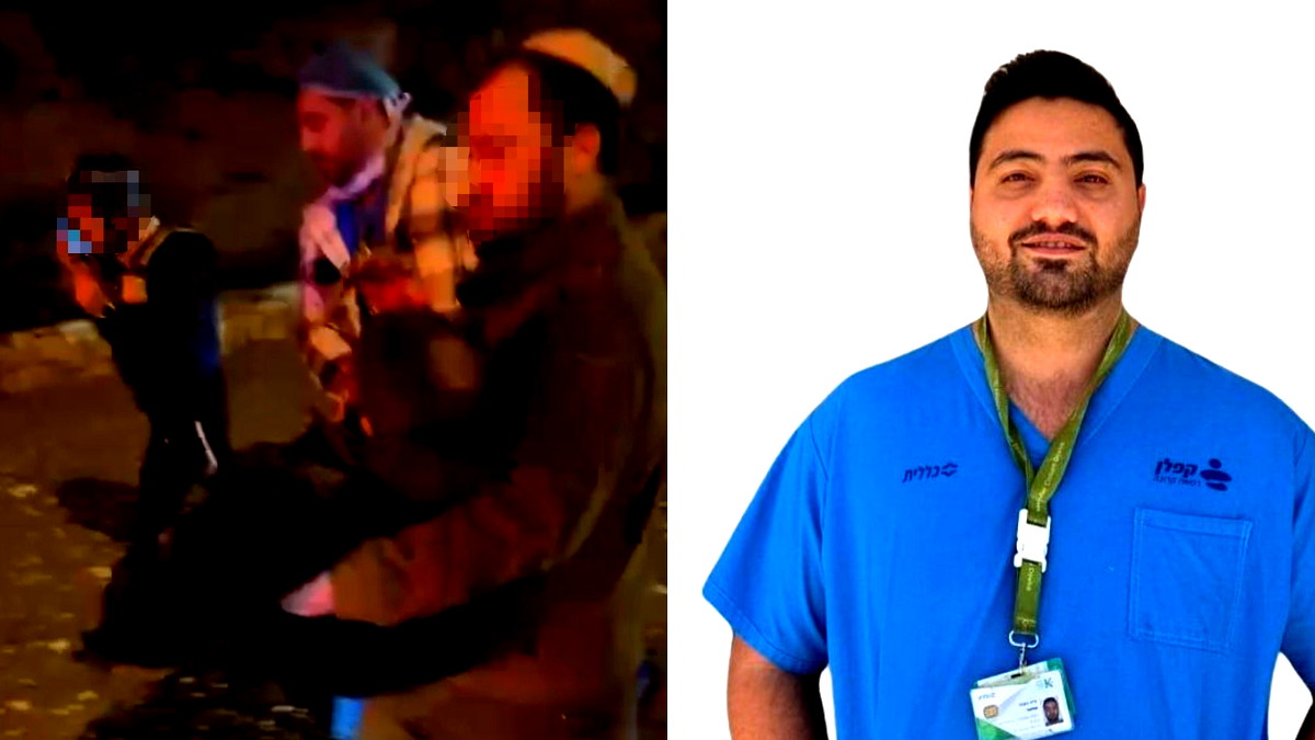 د. جورج عصفور، ينقذ مصابين بعد سقوط صاروخ في القدس