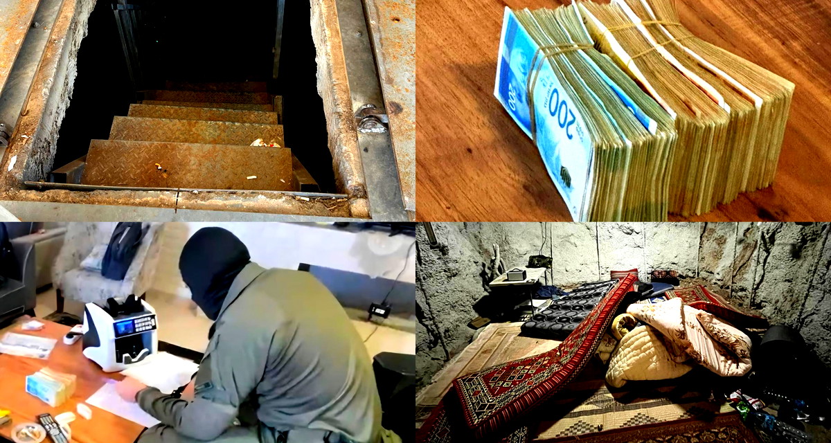 شفاعمرو: ضبط أكثر من نصف مليون والعثور على نفق سري داخل منزل واعتقال أربعة مشتبهين بتهمة الابتزاز