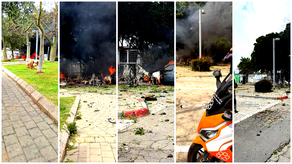 3 إصابات واحتراق سيارات وأضرار جسيمة جراء سقوط شظايا صواريخ في منطقة المركز