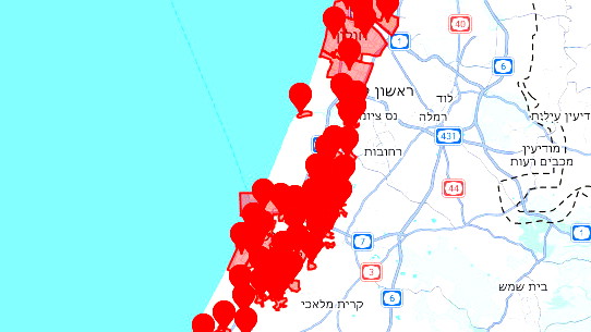 دوي صافرات الإنذار في المركز واشدود واشكلون إثر إطلاق صواريخ من لبنان