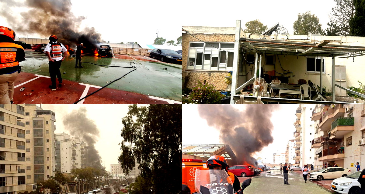 سقوط شظايا صاروخية في منطقة الكريوت واندلاع حرائق وإصابة مُسنّ