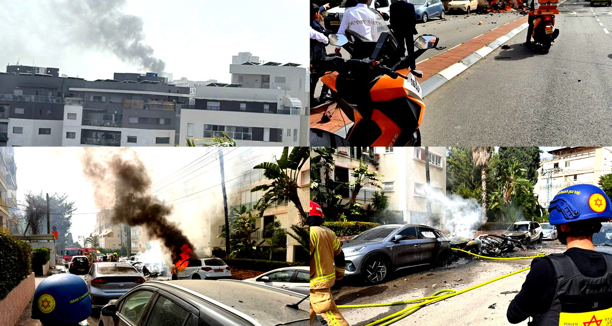  أضرار مادية واحتراق مركبات نتيجة سقوط شظايا في 7 مواقع وسط إسرائيل 