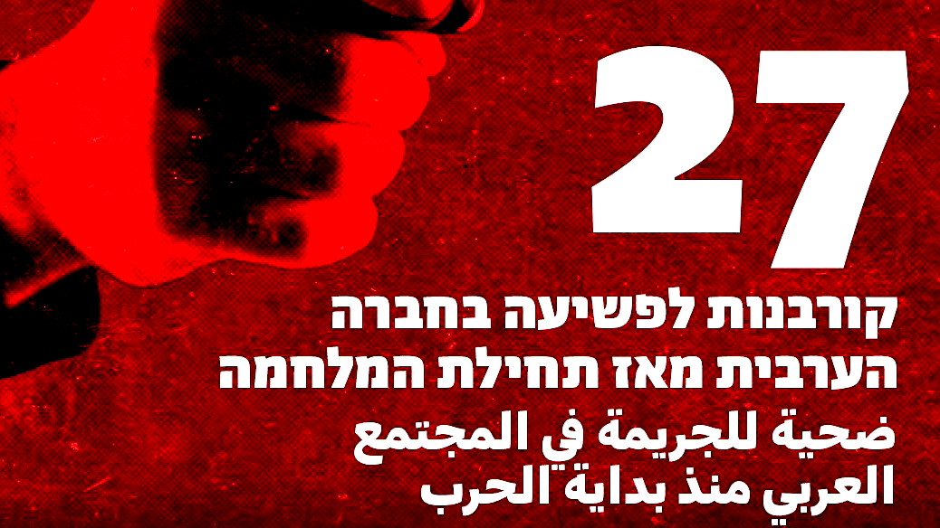 27 ضحية خلال الحرب.. مبادرات إبراهيم تحذر من تزايد العنف في المجتمع العربي وتقاعس الحكومة