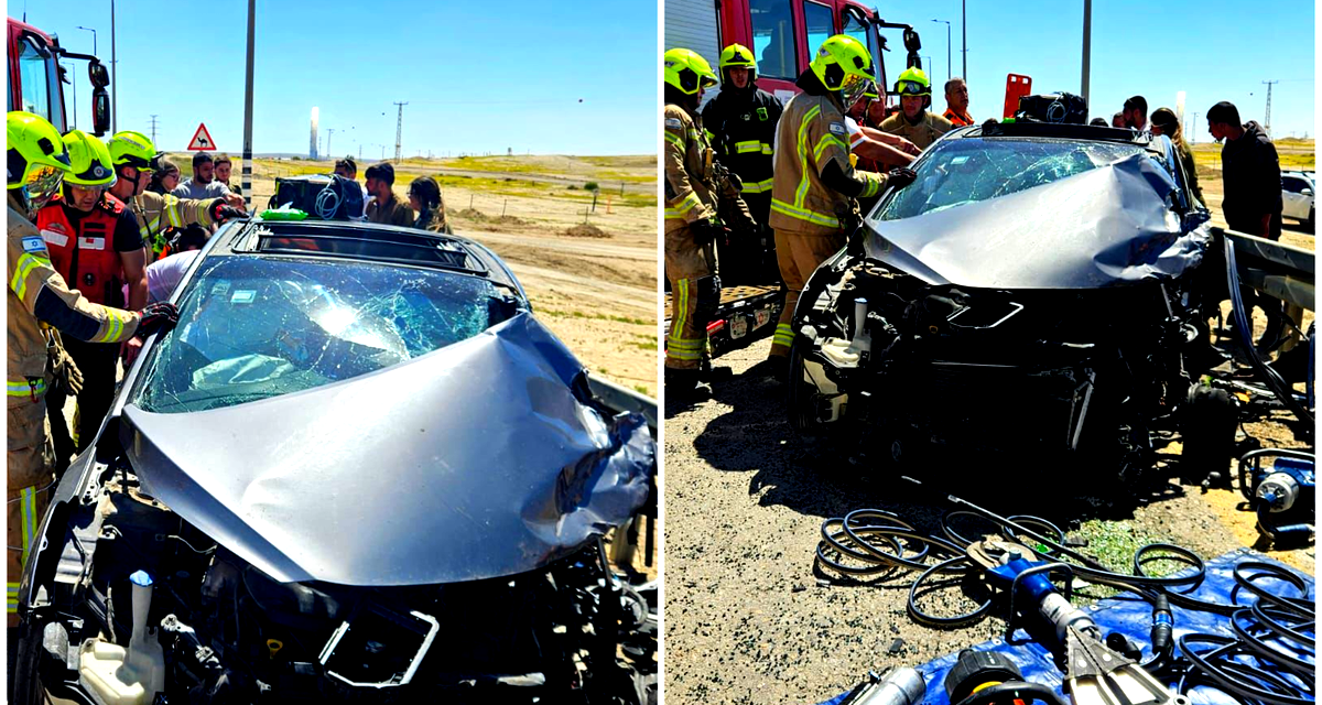  تخليص مصاب بحالة خطيرة جراء حادث طرق بين سيارة وشاحنة في الجنوب