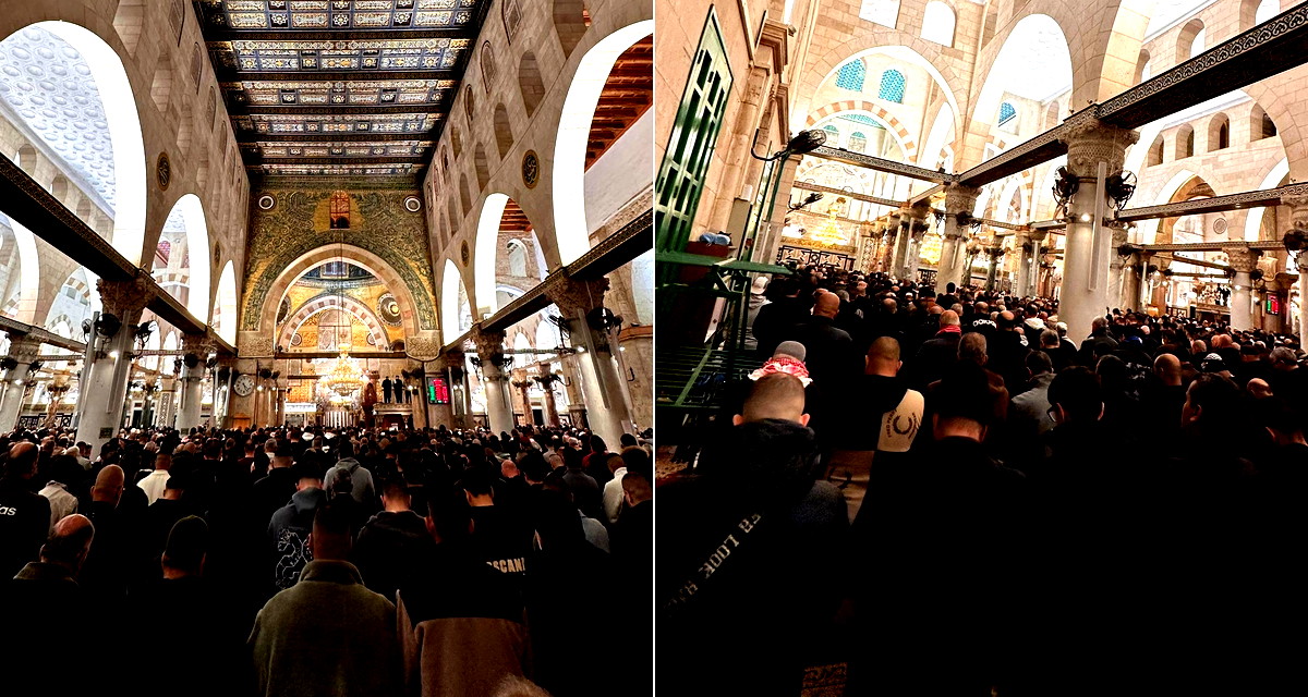 صلاة الفجر في المسجد الأقصى في اليوم الثاني من إعادة فتحه بعد إغلاق دام 40 يومًا