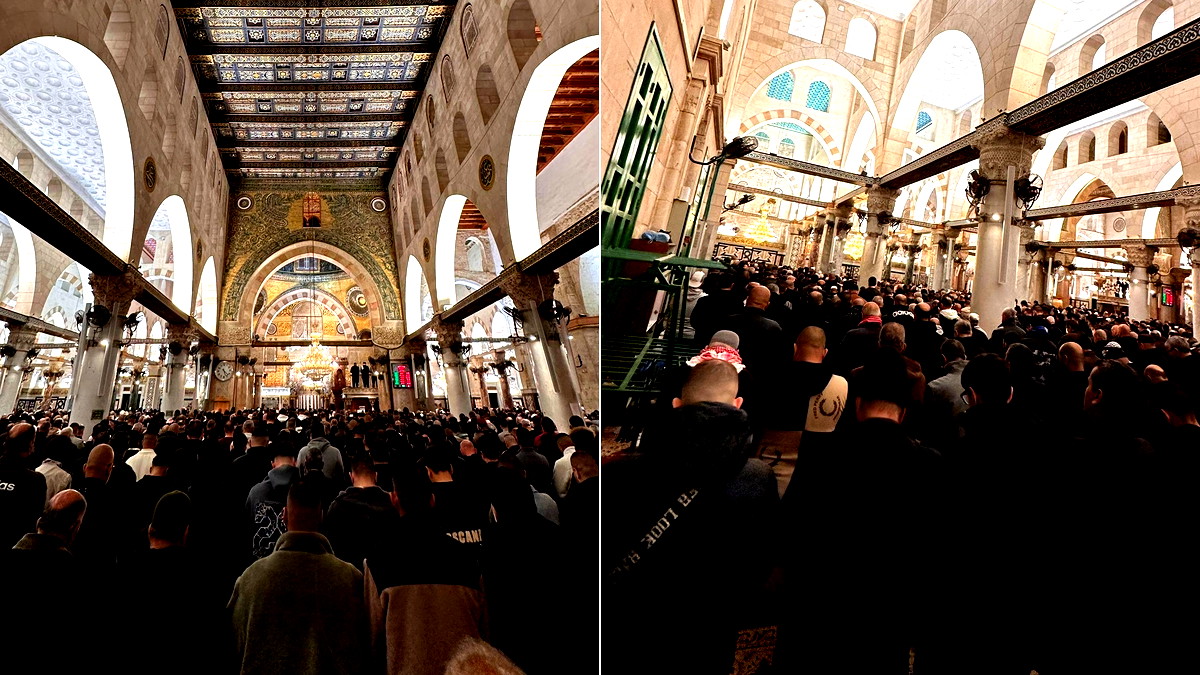 صلاة الفجر في المسجد الأقصى في اليوم الثاني من إعادة فتحه بعد إغلاق دام 40 يومًا