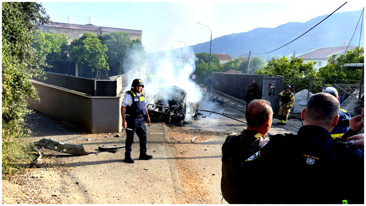 سقوط شظايا صواريخ من لبنان على كريات شمونة واحتراق سيارات دون إصابات 