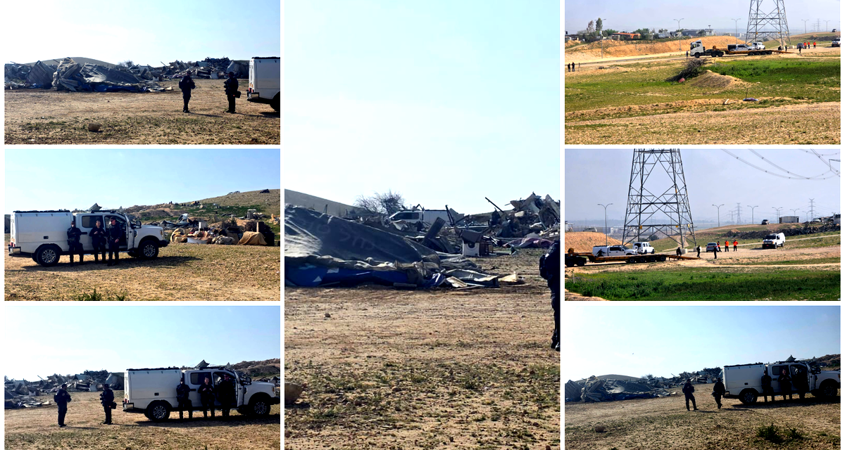 هدم الخيام المؤقتة التي أقامتها عائلة العمراني في قرية السر في النقب