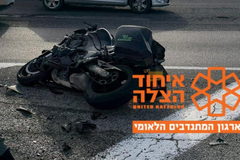شارع 6  - إصابة متوسطة لراكب دراجة نارية (45 عامًا) في حادث قرب مفترق باقة الغربية