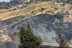 حريق كبير في منطقة مفتوحة بوادي الجوز - القدس