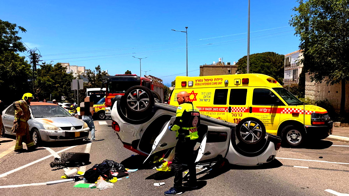 إصابة امرأة بجراح خطيرة إثر إنقلاب سيارة في حيفا 