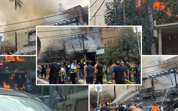 اندلاع حريق ضخم في مبنى من 3 طوابق في عرابة وطواقم الإنقاذ تبحث عن عالقين
