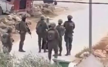 رام الله: فيديو يوثق تنكيل جنود إسرائيليين بسيدة ومنعها من المرور في قرية المغير