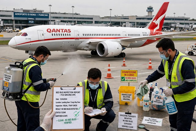 "بق الفراش" يغزو طائرة لشركة "كانتاس" الأسترالية ويجبرها على إلغاء رحلة العودة من روما