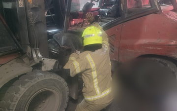 مصرع عامل اجنبي إثر محاصرته تحت رافعة شوكية في مصنع ببلدة البعينة نجيدات